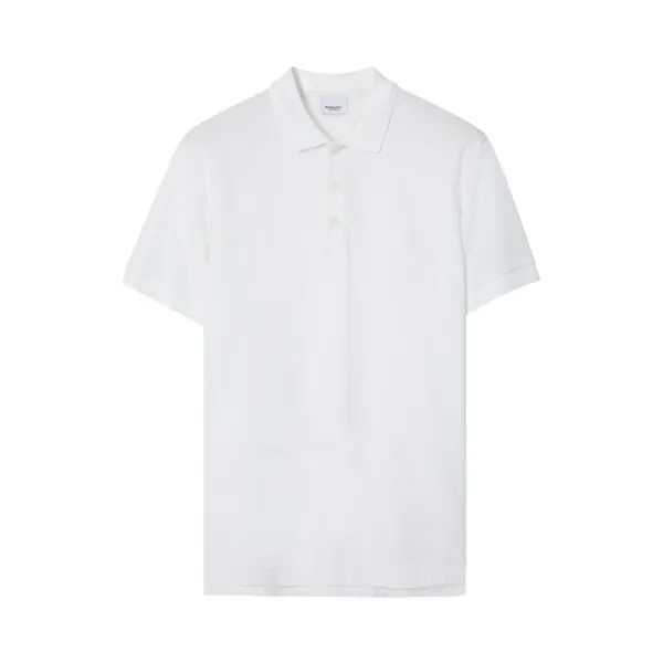 Рубашка Burberry Embroidered Oak Leaf Crest Piqué Polo Shirt 'White', белый