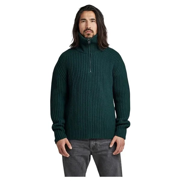 Свитер G-Star Chunky Skipper Half Zip, зеленый