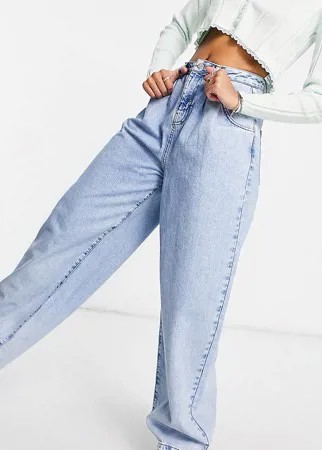 Прочные выбеленные джинсы с широкими штанинами в винтажном стиле Reclaimed Vintage Inspired 97-Голубой