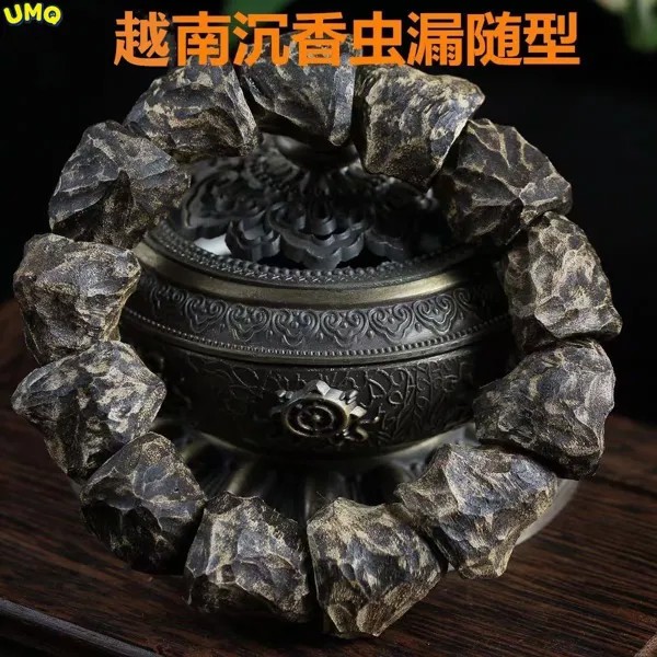Сертификат прилагается Вьетнам Agave Hand String Qinan старый материал богатый масло глубокий вкус воды мужской браслет Eaglewood Handstring
