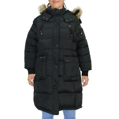 Женская черная парка из искусственного меха Canada Weather Gear Верхняя одежда Plus 2X BHFO 4651