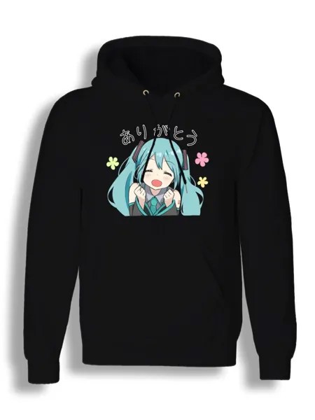 Худи унисекс СувенирShop Мику Хатсуне/Вокалоиды/Vocaloid 4 черное XL