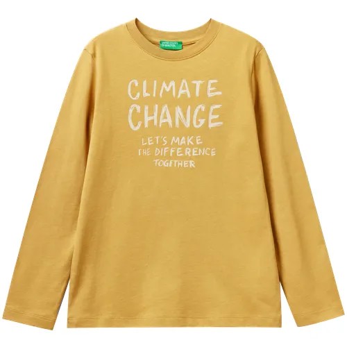 Лонгслив UNITED COLORS OF BENETTON, хлопок, размер 130 (M), желтый