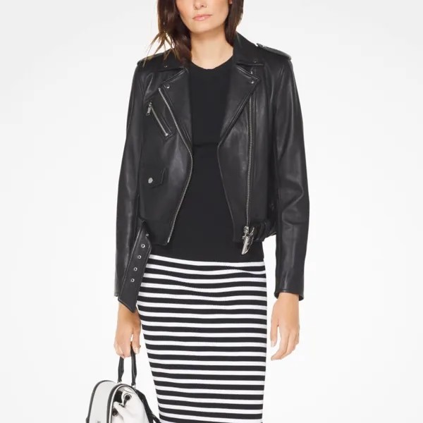 Куртка Michael Michael Kors Leather Moto, черный