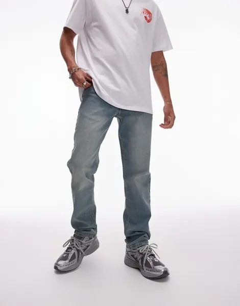 Голубые узкие джинсы Topman
