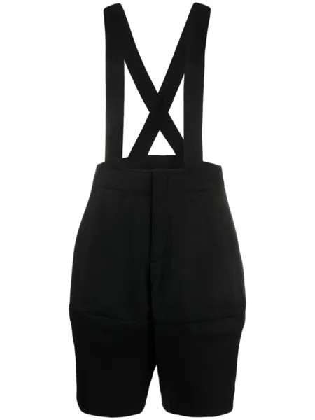 Comme Des Garçons wool suspender shorts, черный