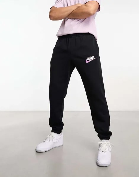 Черные флисовые джоггеры Nike Club