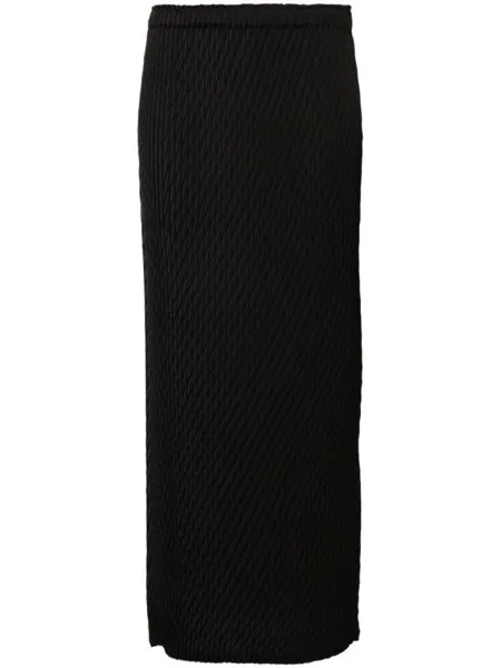 Юбка макси с ромбовидным плиссированием Issey Miyake, черный