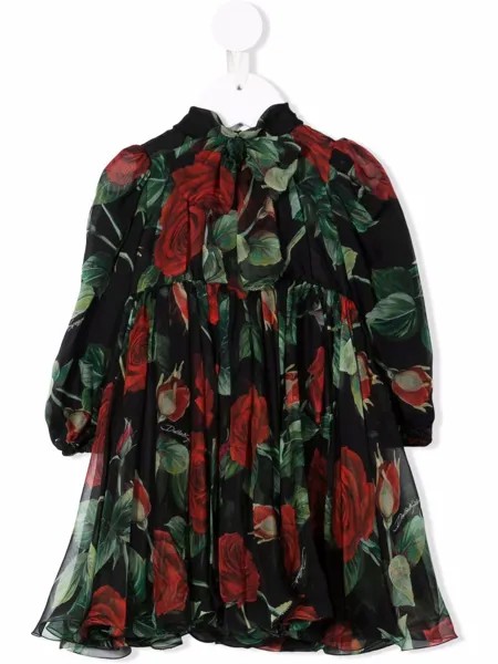 Dolce & Gabbana Kids платье с принтом и сборками