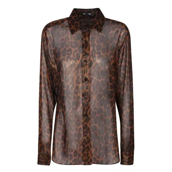 Футболка silk shirt Tom Ford, коричневый