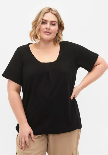 Футболка базовая SHORT SLEEVE Zizzi, цвет black