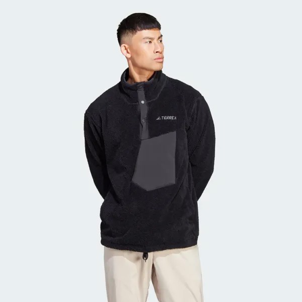 Флисовый пуловер Terrex XPLORIC с высоким ворсом Adidas, цвет Black
