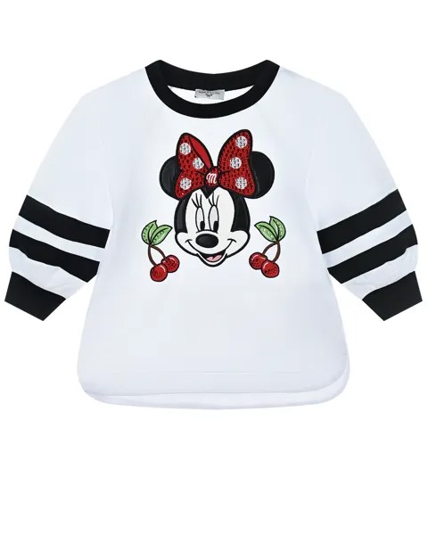 Белый свитшот Minnie Mouse Monnalisa детский