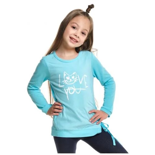 Лонгслив для девочек Mini Maxi, модель 2371, цвет голубой, размер 110