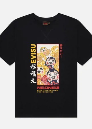 Мужская футболка Evisu Daruma & Wave Box Printed, цвет чёрный, размер M