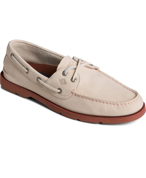 Мужские топсайдеры из нубука с подветренной стороны и двумя люверсами Sperry