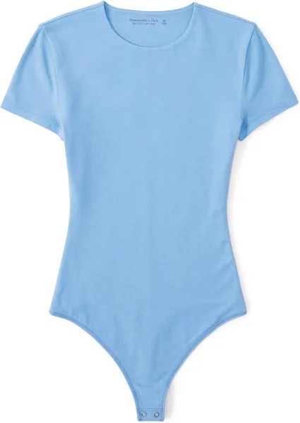 Хлопковое бесшовное боди-футболка Abercrombie & Fitch, синий