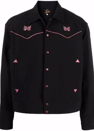 Needles куртка-рубашка с вышитым логотипом и эффектом металлик