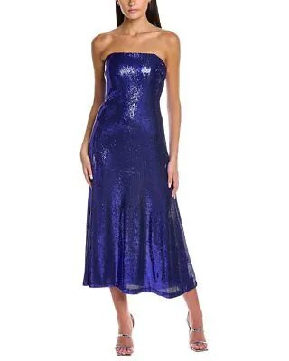 Halston Talia Бюстье с пайетками Коктейльное платье женское синее 0