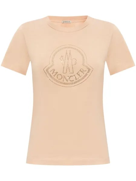Moncler футболка из хлопка с логотипом, нейтральный цвет