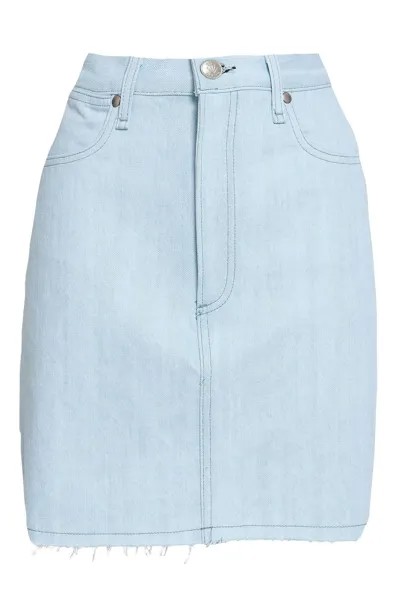 Двухцветная джинсовая мини-юбка RAG & BONE, синий