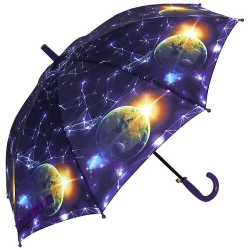 Зонт-трость Baziator, полуавтомат, купол 86 см., фиолетовый