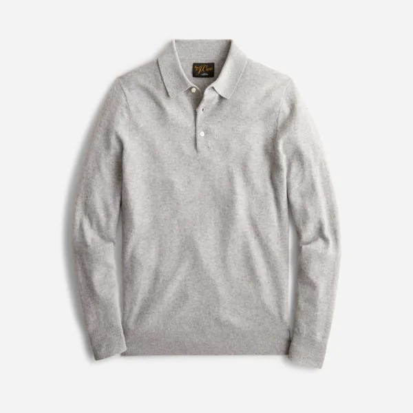 Кашемировый свитер-поло с воротником J.Crew, серый