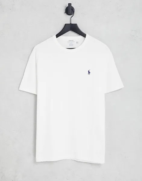 Белая тяжелая футболка оверсайз с логотипом игрока в поло Polo Ralph Lauren