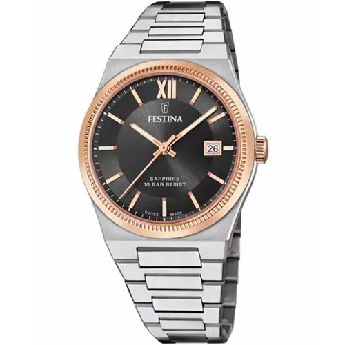Наручные часы FESTINA F20036/3, черный, серебряный