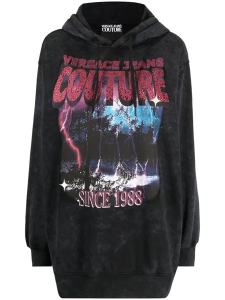 Versace Jeans Couture худи с графичным принтом, черный