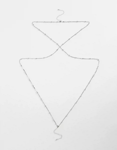 Серебристая цепочка для тела со стразами ASOS DESIGN-Серебристый