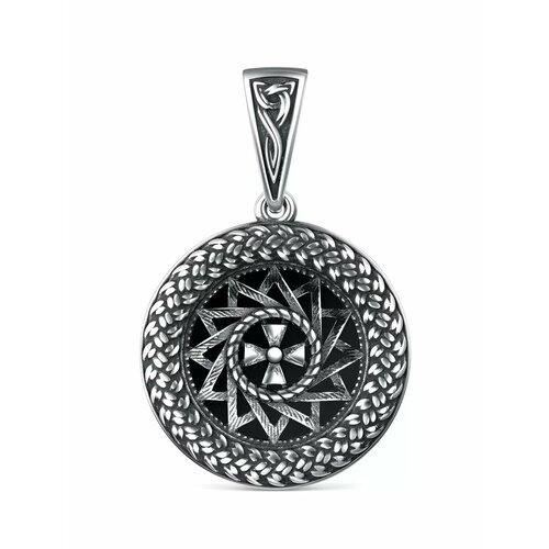 Подвеска Мастерица, серебро, 925 проба, оксидирование, агат, серебро