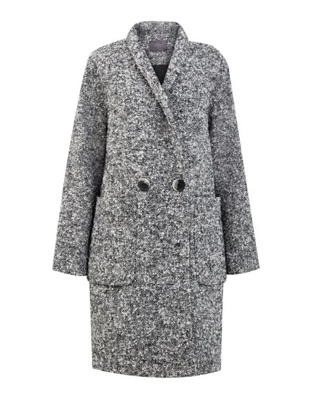 Двубортное пальто из шерсти с мраморным эффектом