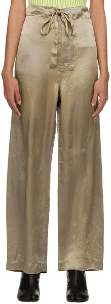 Золотые брюки с кулиской Maison Margiela