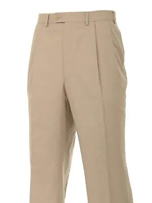 Однотонные серо-коричневые плиссированные моющиеся классические брюки классического кроя Ralph Lauren