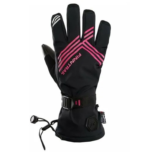 Перчатки Finntrail, светоотражающие элементы, размер S, черный, розовый