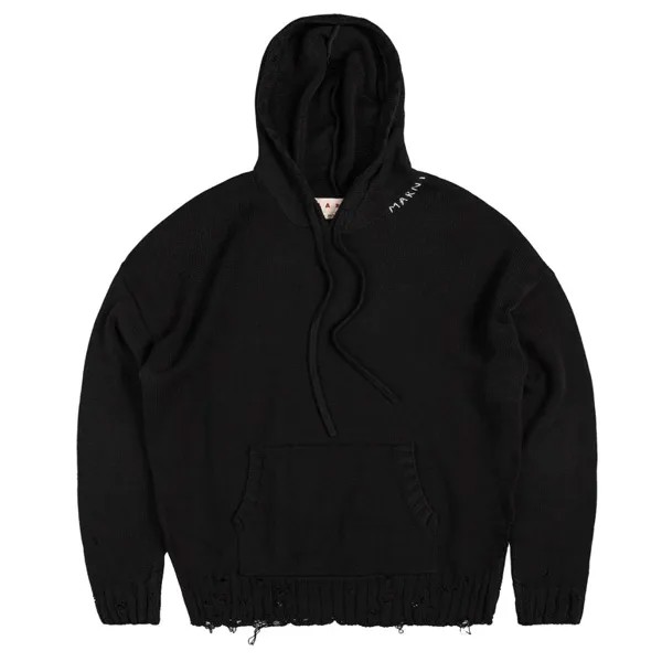 Свитер Twisted Hoodie Sweater Marni, черный