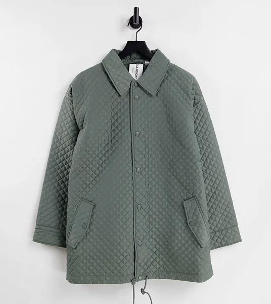 Стеганая oversized-куртка серого цвета COLLUSION Unisex-Красный