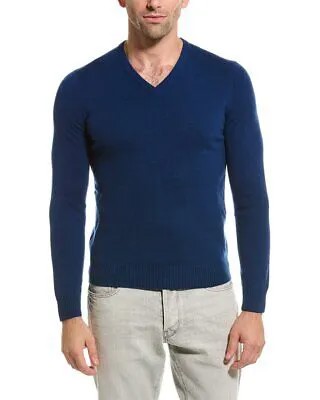 Мужской свитер с v-образным вырезом Malo из смеси шерсти и кашемира, синий, M