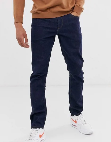 Узкие джинсы стретч цвета индиго ASOS DESIGN-Голубой