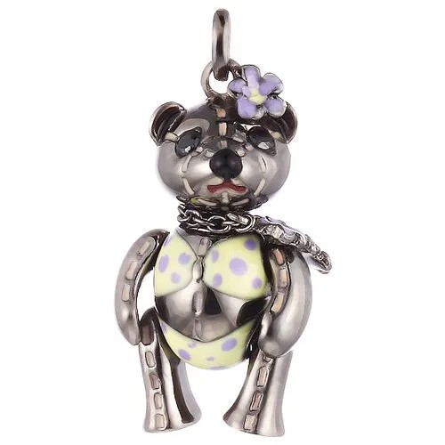 Подвеска с эмалью и фианитами из серебра PWP-0103-ENAM-001-BLK JV