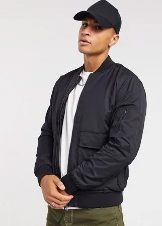 Черный бомбер Topman