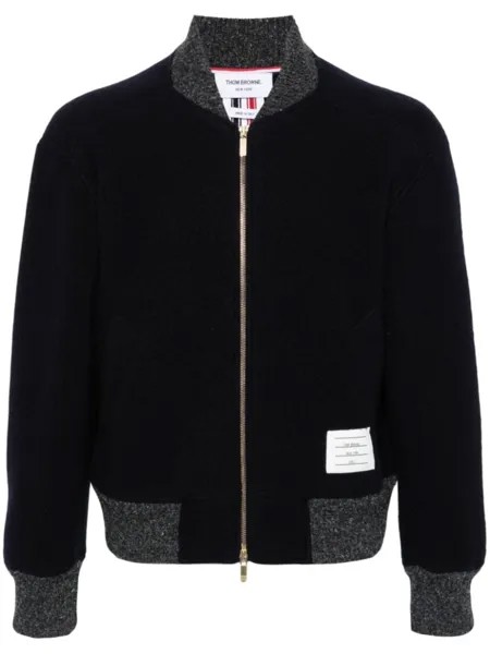 Thom Browne шерстяной бомбер на молнии, синий