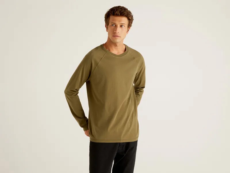 Лонгслив мужской United Colors of Benetton 21A_3URFJ1AI2 зеленый L