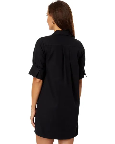 Платье Lilla P Cuff Sleeve Shirtdress, черный