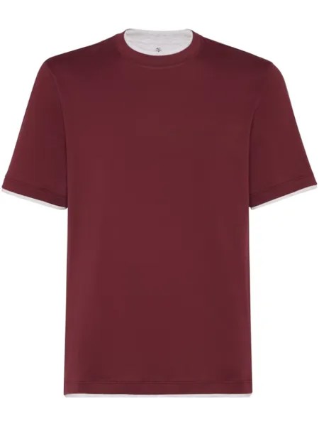 Brunello Cucinelli многослойная футболка, красный