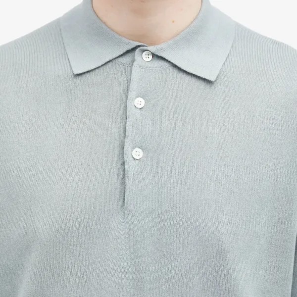 Трикотажное поло с длинными рукавами Beams Plus, 12 г, синий