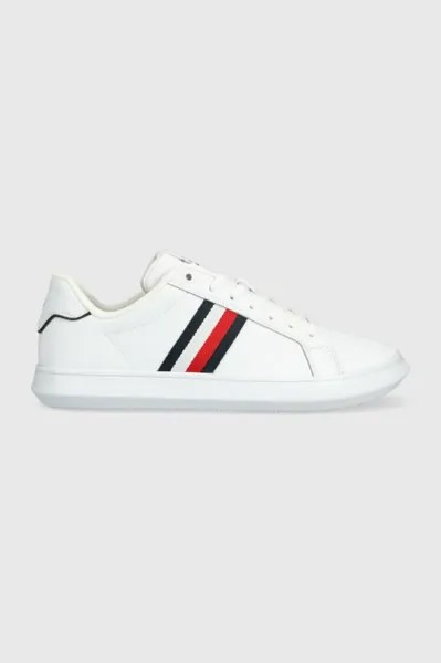 Кожаные кроссовки CORPORATE LEATHER CUP STRIPES Tommy Hilfiger, белый