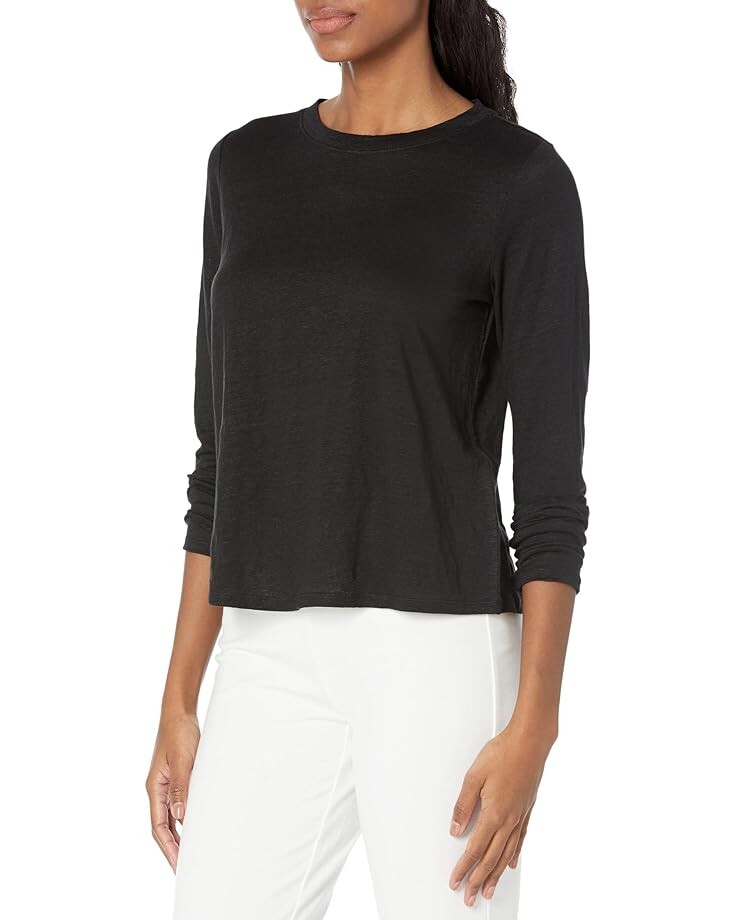 Футболка Eileen Fisher Petite Crew Neck Long, черный