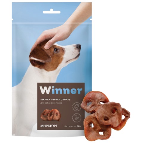 Лакомство для собак Winner Шкурка свиная (пятак), 90 г